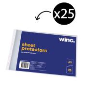 Winc Sheet Protector A3 Landscape Heavyweight Clear Pack 25