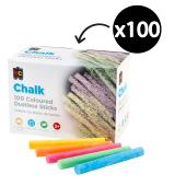 Educational Colours Dustless Chalk Colours Box 100