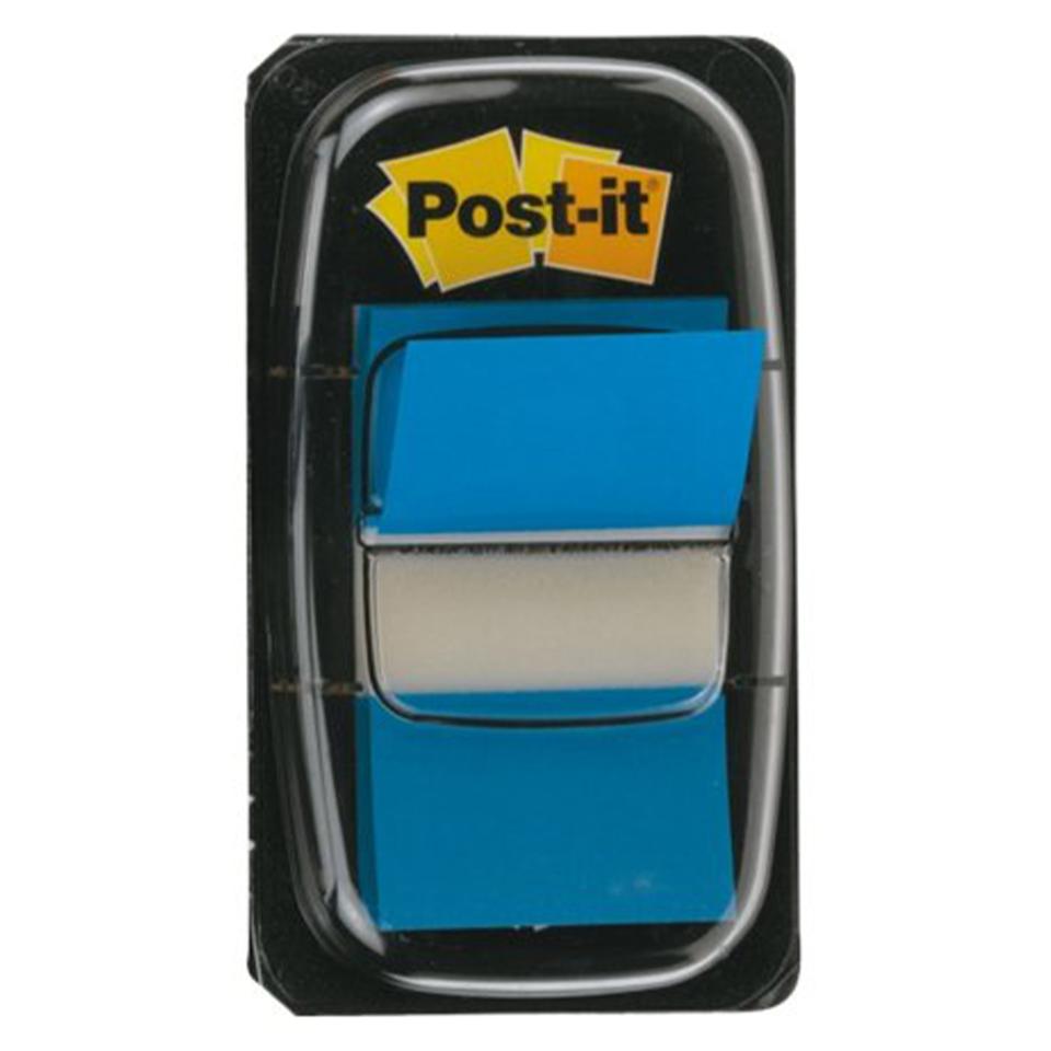 3M Post-It Flag Cabinet Adhesive 25x44mm 50 Flags Blue Pack 24