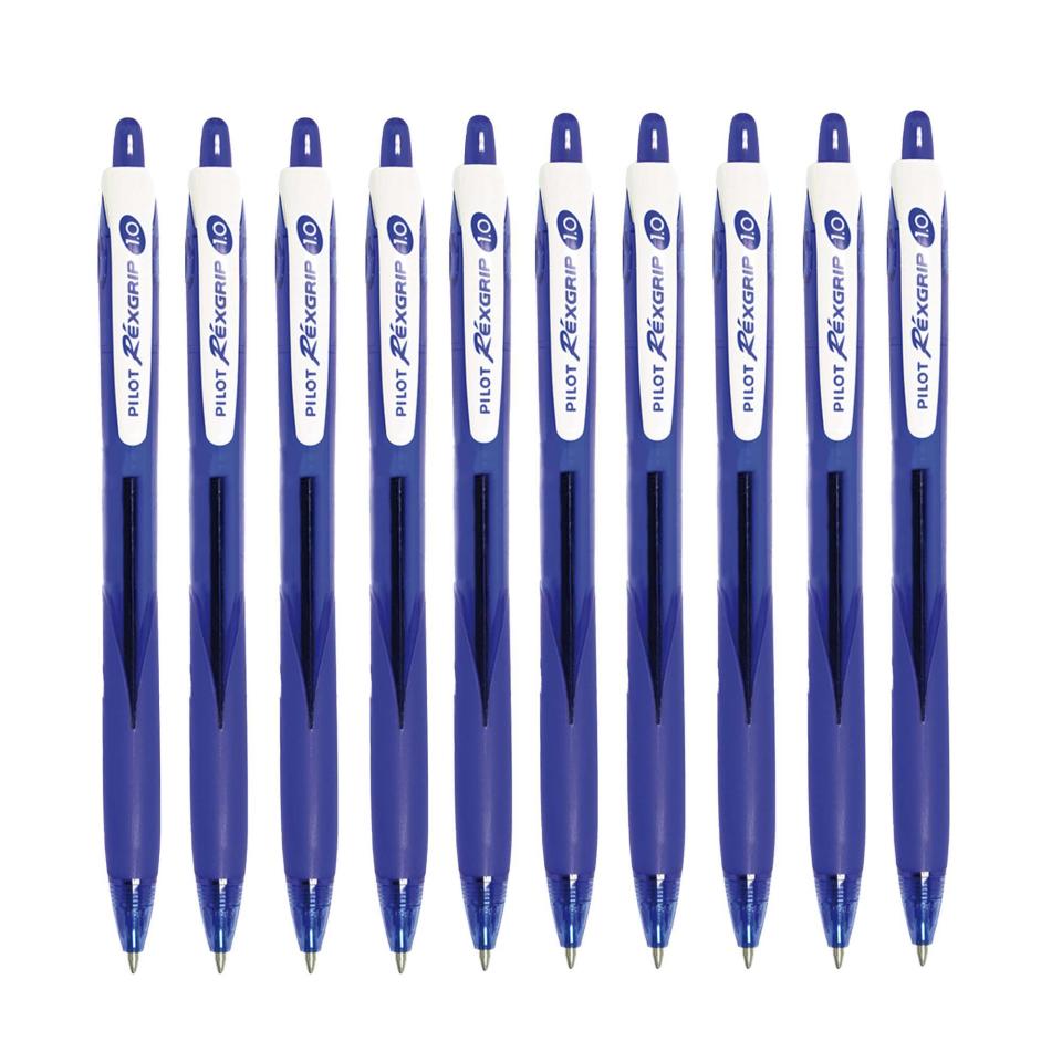Pilot Begreen Rexgrip Retractable Ballpoint Pen Medium 1.0mm Blue Pack 10