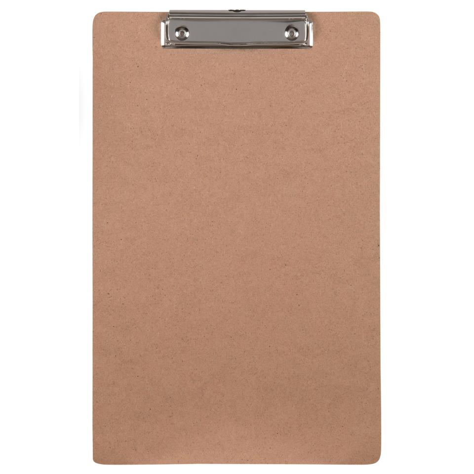 Marbig Clipboard Foolscap Masonite Small Wire Clip Brown Image