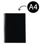 Spirax 512 Notebook A4 Side Opening Hard Cover 200 Page Black