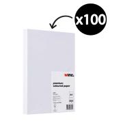 Winc Premium Coloured Cover Paper A4 200gsm White Pack 100