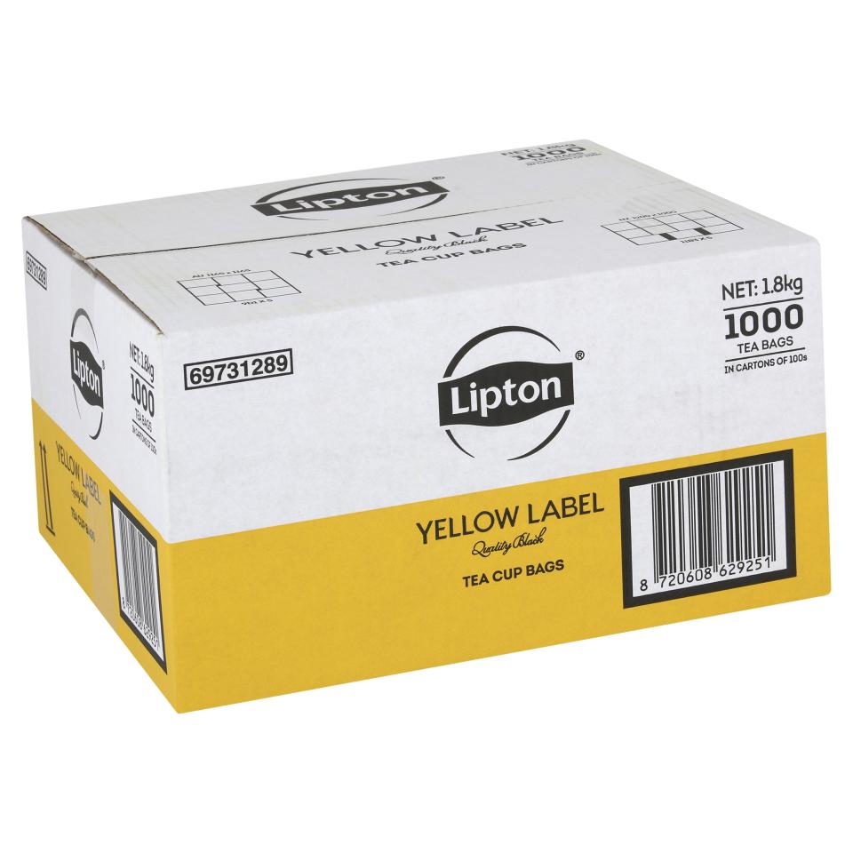 Lipton Yellow Label Quality Black Tagged Tea Bags Carton 1000