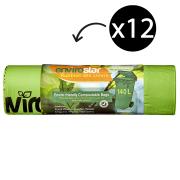 Envirostar 140 Litre Green Compostable Bin Liner 23um Printed Roll 12 Carton 12