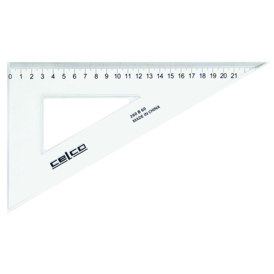 Celco Set Squares 60 Degrees X 260mm Clear