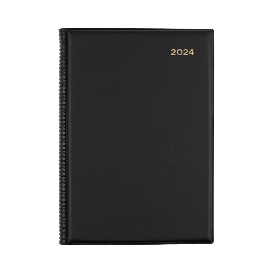 Collins Debden 2024 Belmont Desk Diary A5 Day to Page Black
