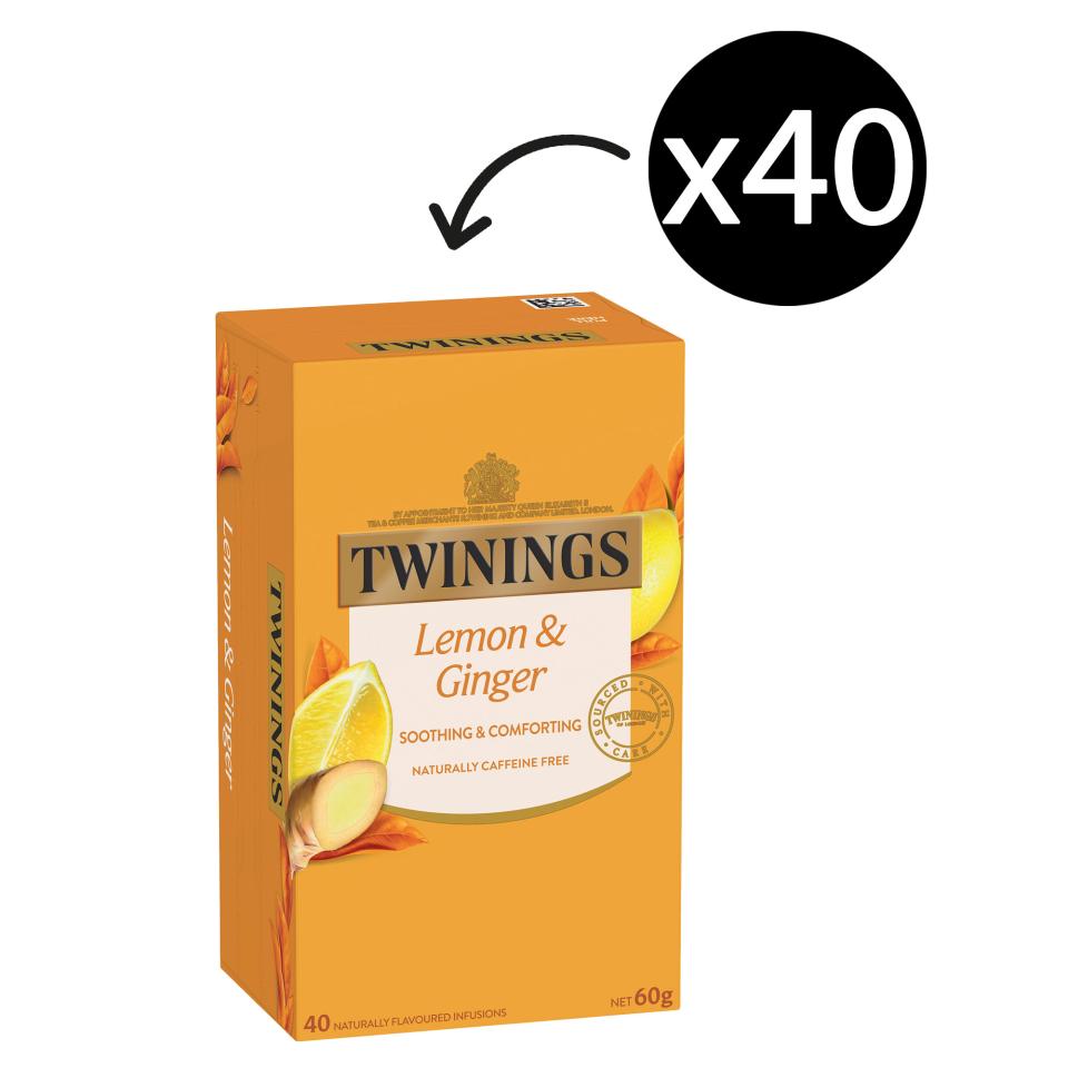 Twinings Herbal Infusions Lemon & Ginger Tea Bags Pack 40