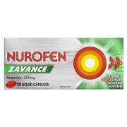 Nurofen Zavance Fast Pain Relief Liquid Capsules 200mg Ibuprofen Pack 20