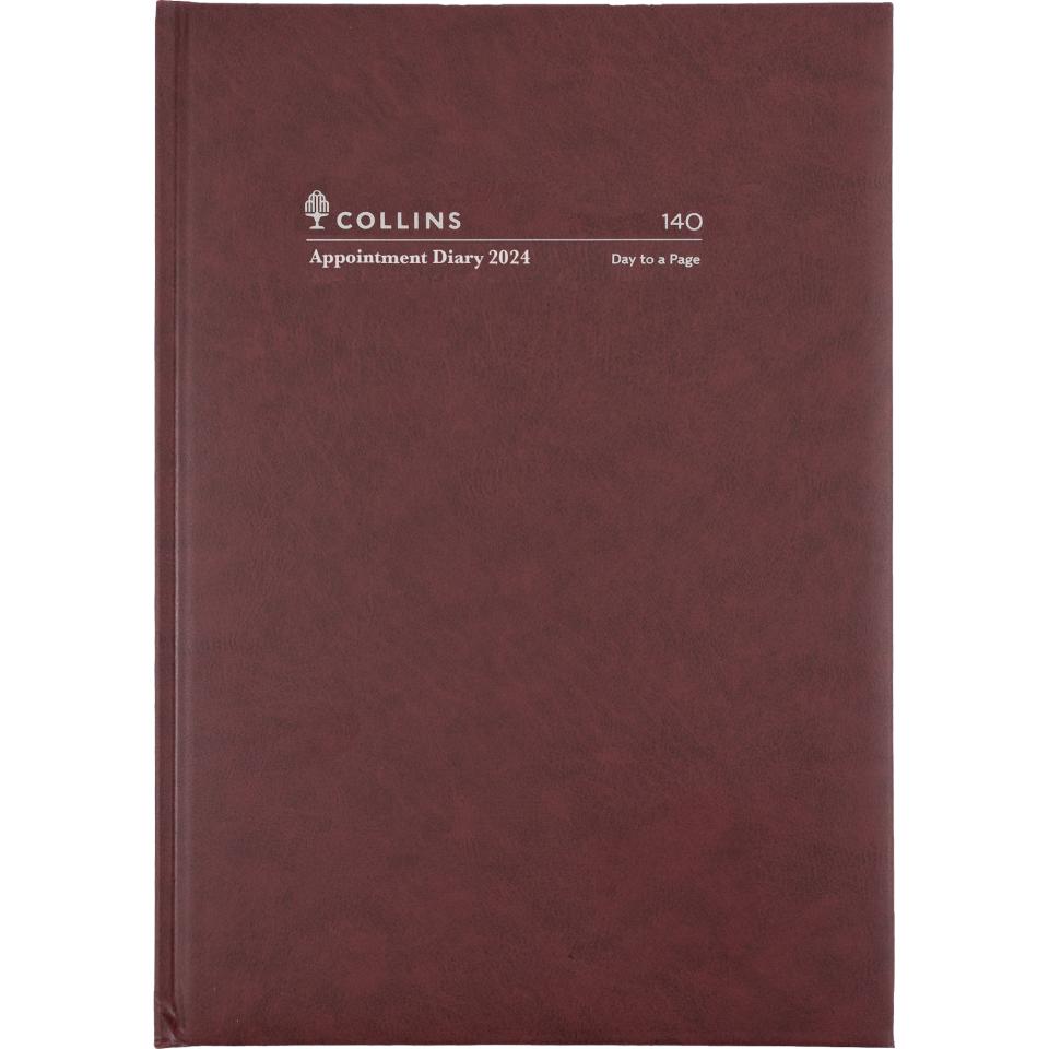 Collins Debden 2024 Appointment Diary A4 Day To Page Burgundy