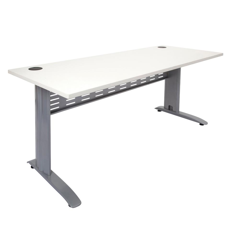 Rapid Line Span Metal Leg Open Desk 730H x 1800W x 700Dmm White/Silver