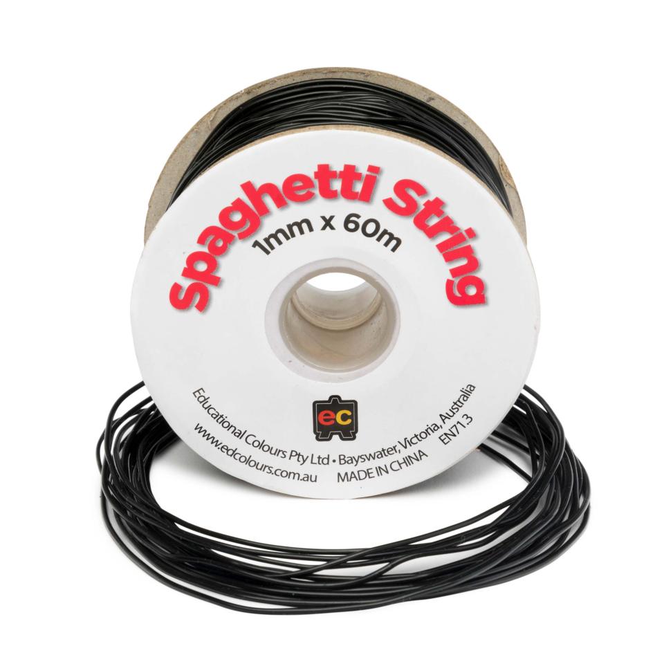 EC Spaghetti String PVC Tubing 1mm x 60m Black