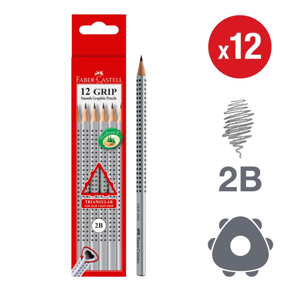 Grip 2001 Triangular Graphite Pencils 2B - Box of 12 Image