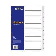 Winc Polypropylene Dividers Set A4 White Tabs 1-10