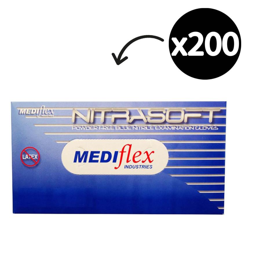 Mediflex Nitrasoft Nitrile Gloves Powder Free Large Box 200
