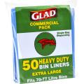 Thumbnail image of Glad XLGP50/10 Heavy Duty Bin Liners XLarge 70-77L Blue Pack 50