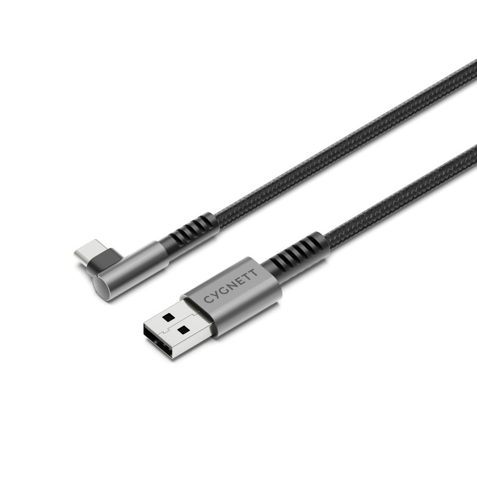 Cygnett Unite Right-angle USB-C To USB-A Usb 2.0 Cable 1m Black Image