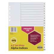 Marbig Dividers A4 Polypropylene A-Z White 20 Tab