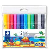 Staedtler Noris Triangular Fibre-tip Pens Broad Wallet 12