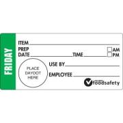 FFSA Durable Shelf Life Day Label Friday 102 x 47mm Roll of 500