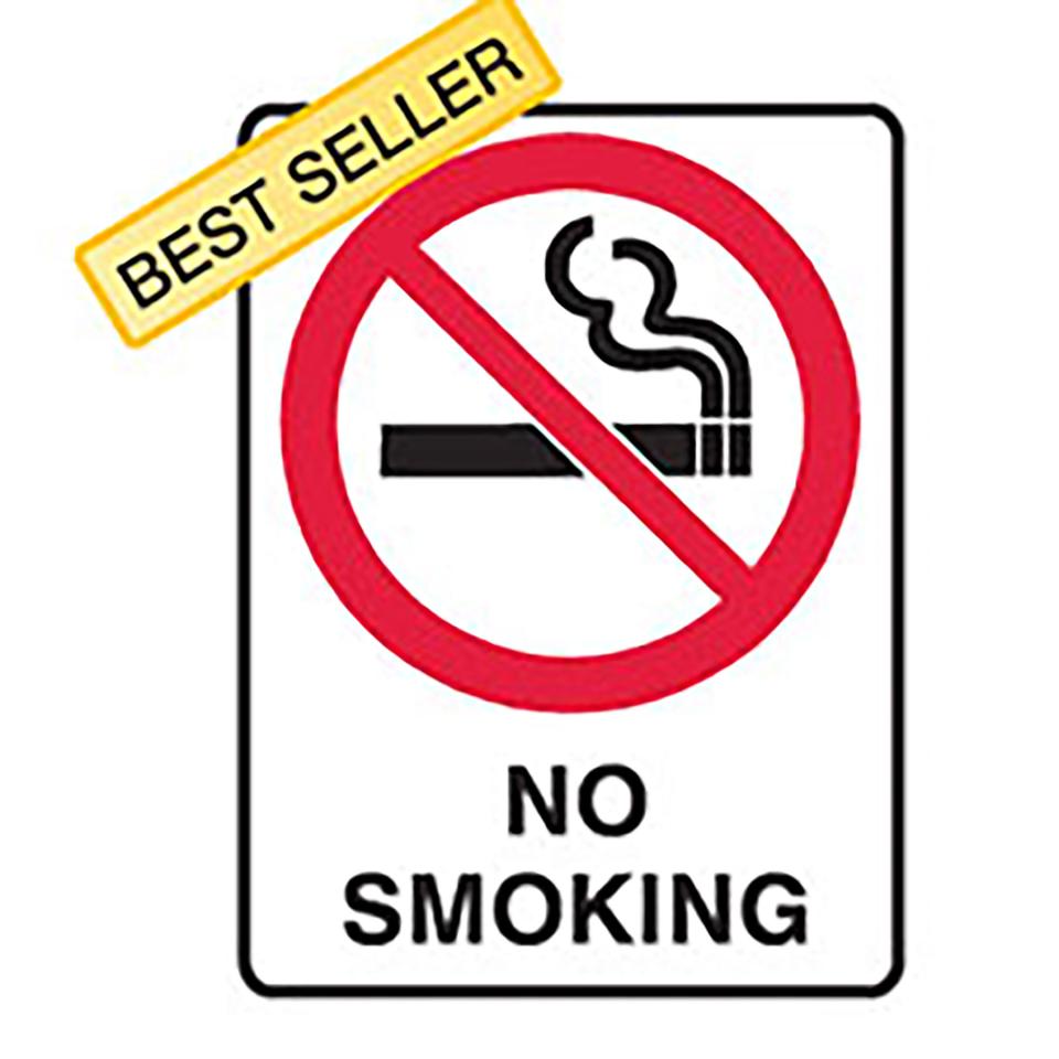 No Smoking Sign Metal 450x300 Winc