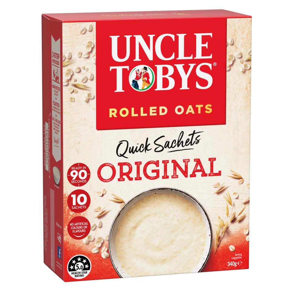 Uncle Toby's Original Quick Oats 340g Sachets 10