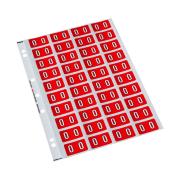Codafile 162500 Numeric 25mm Label '0' Red Pack 200 Labels