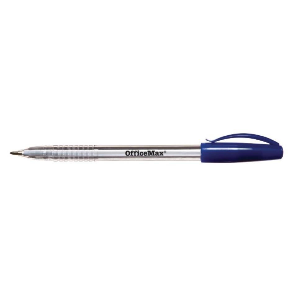 Officemax Blue Ballpoint Pens Non Slip Grip 1.0mm Medium Tip Pack 10