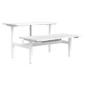 Thumbnail image of Buro Altri Height Adjustable B2B Desk 1500(W)x1600(D)x630-1280(H)mm Sq Leg White Fixed Cable Tray
