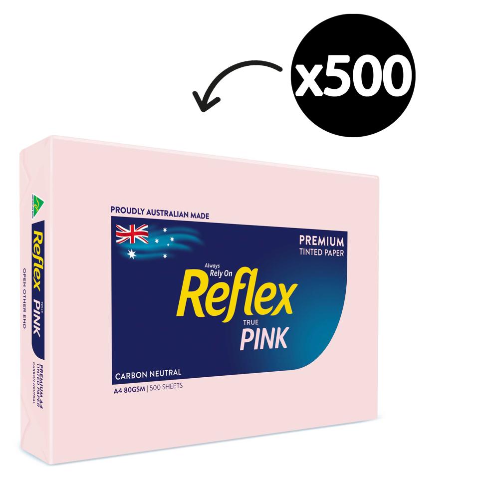 Reflex Coloured Copy Paper A4 80gsm Pink Ream 500