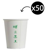 Truly Eco Single Wall Uni 90mm Coffee Cup White 8oz Pack 50
