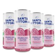 Santa Vittoria Mineral Water Sparkling Pomegranate Flavoured Can 330ml Pack 4