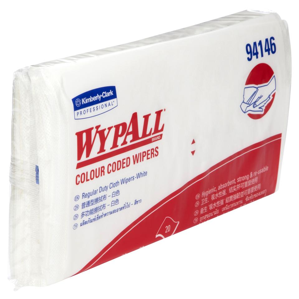 Wypall 94146 White Colour Coded Cloth Pack of 20 Wipers
