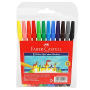 Faber-Castell Fibre-Tip Coloured Markers Assorted Pack 12