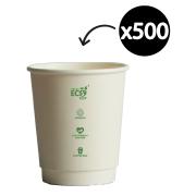 Truly Eco Double Wall Uni 90mm Coffee Cup White 8oz Carton 500