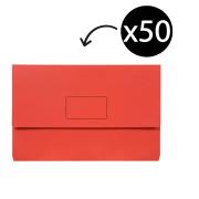 Marbig Slimpick Document Wallet Foolscap Red Box 50