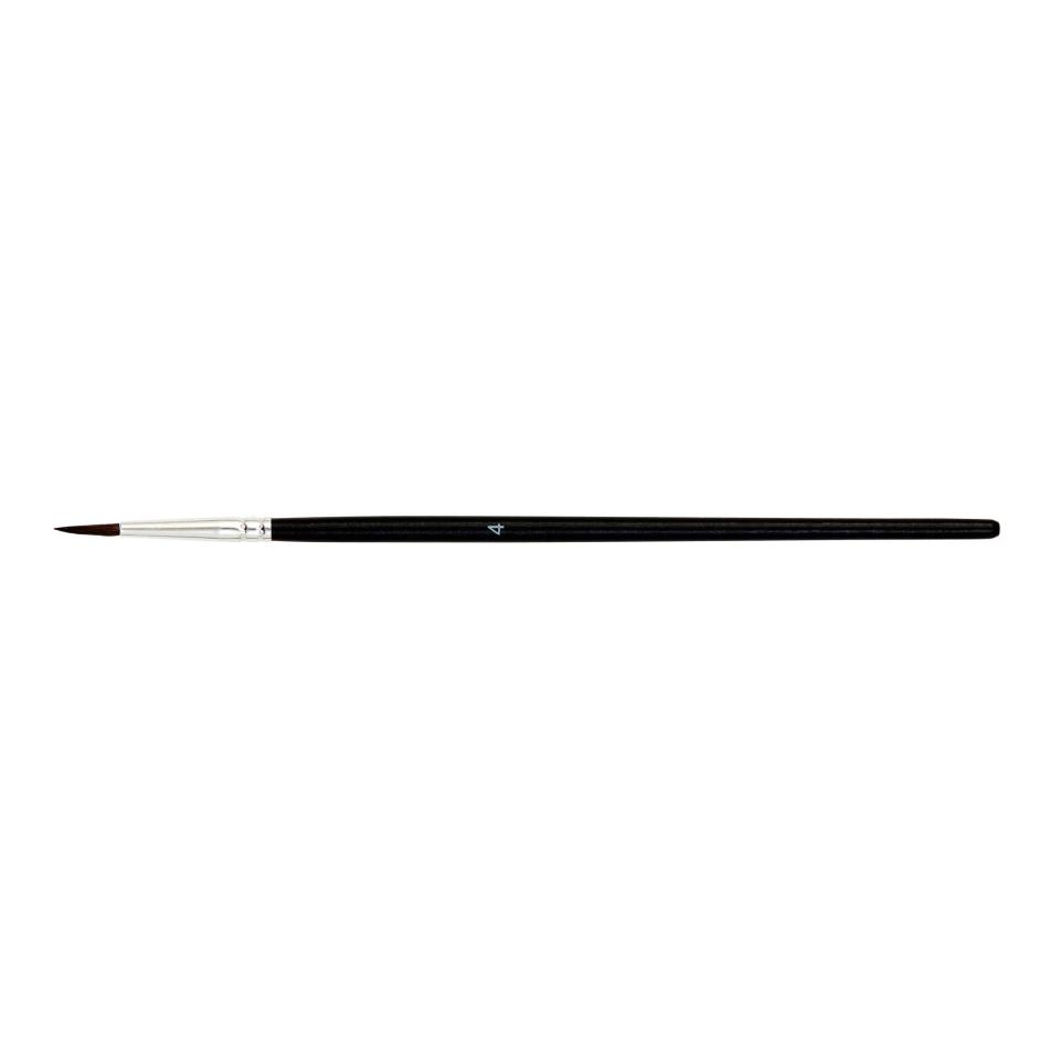 Winc 7206 Round Paint Brush No.4 Pony & Goat Hair Black