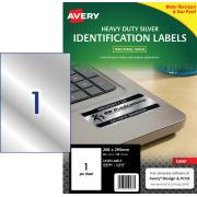 Avery Silver Heavy Duty Labels for Laser Printers - 295 x 208mm - 20 Labels (L6013)