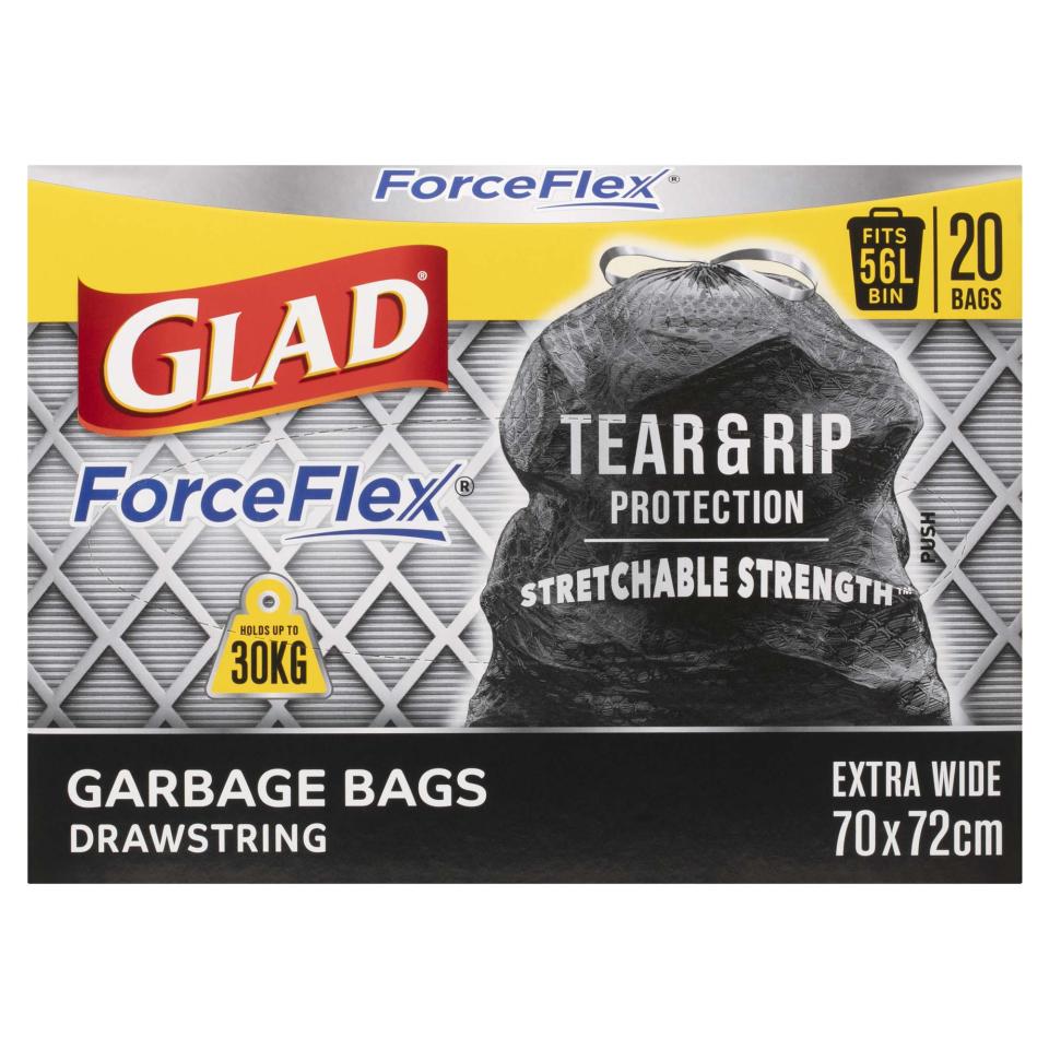 Glad Rubbish Bags D/String 70 x 72cm 56L Bin Pack of 20 Image
