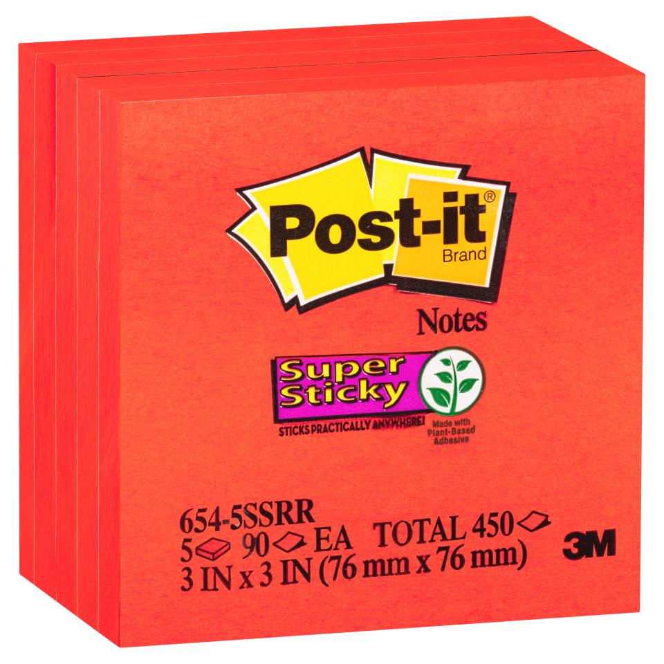 Post-It Super Sticky Cube Solid 76X76mm Red