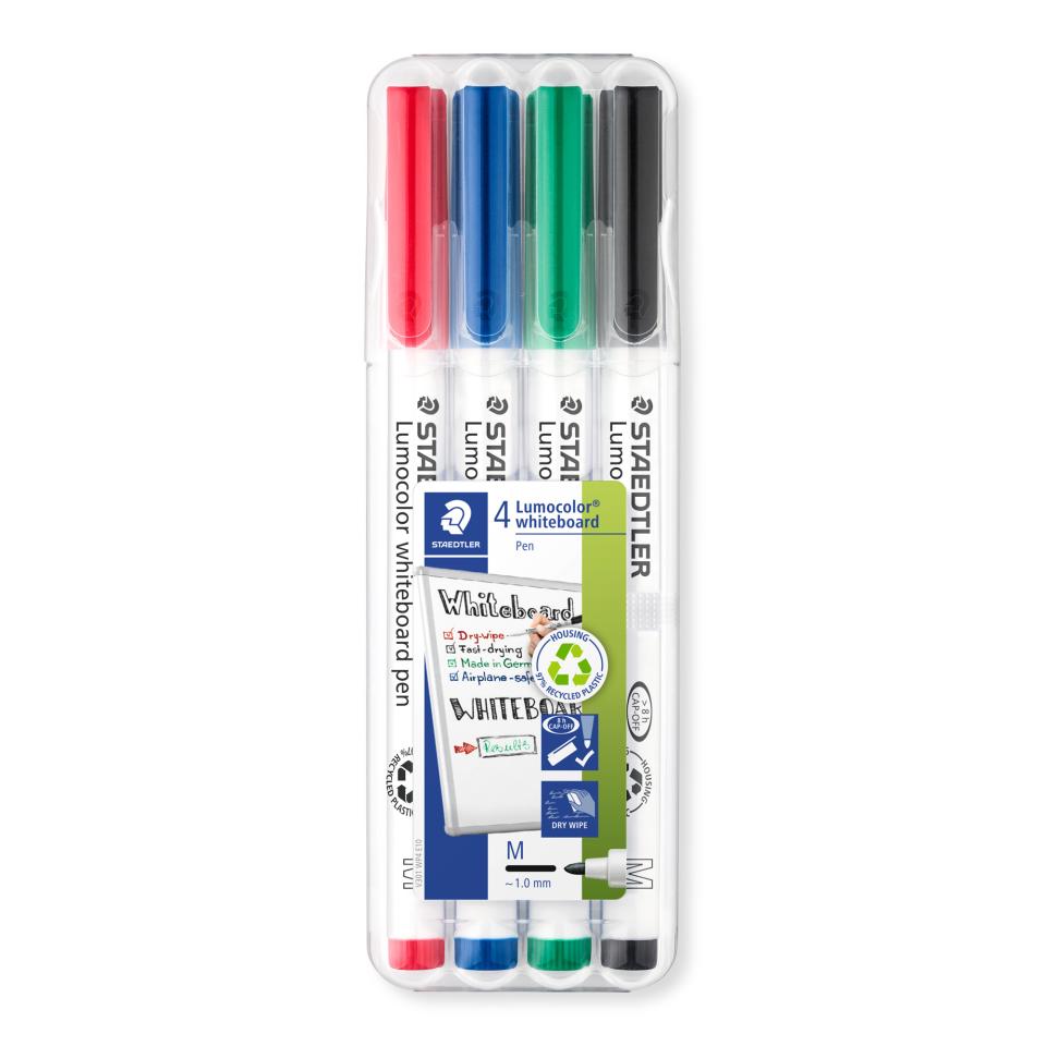 Staedtler Lumocolor Whiteboard Pen Assorted Colours Wallet 4  Image