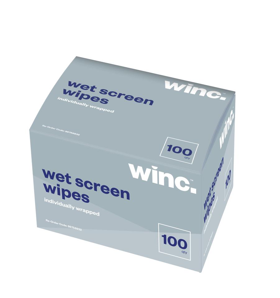 Winc Wet Screen Wipes 100 Pack Winc