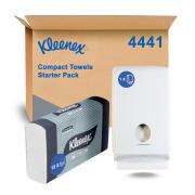 Kleenex White Compact Paper Hand Towels Starter Pack 4441 15 Packs And 1 Dispenser