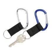 Rexel Carabiner Key Ring Blue And Silver Pack 2