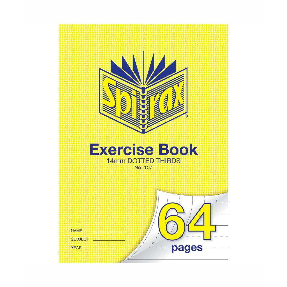 Spirax 107 Exercise Book A4 14mm Dotted Thirds 70gsm 64 Pages
