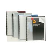Marbig A4 Refillable Display Book 20 Pocket Clear Front Blue Back