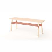 Thinking Works Okidoki+ Bench 1200 W x 450 D x 450mm H Ash Legs Pink Salt Powdercoat