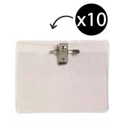 Rexel ID Card Holder Large With Pin And Clip 113 x 84mm Clear Pack 10