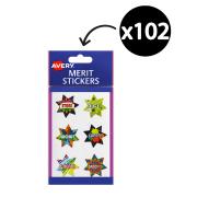 Avery Merit and Reward Stickers Dazzling Stars 30 mm Diameter Pack 102