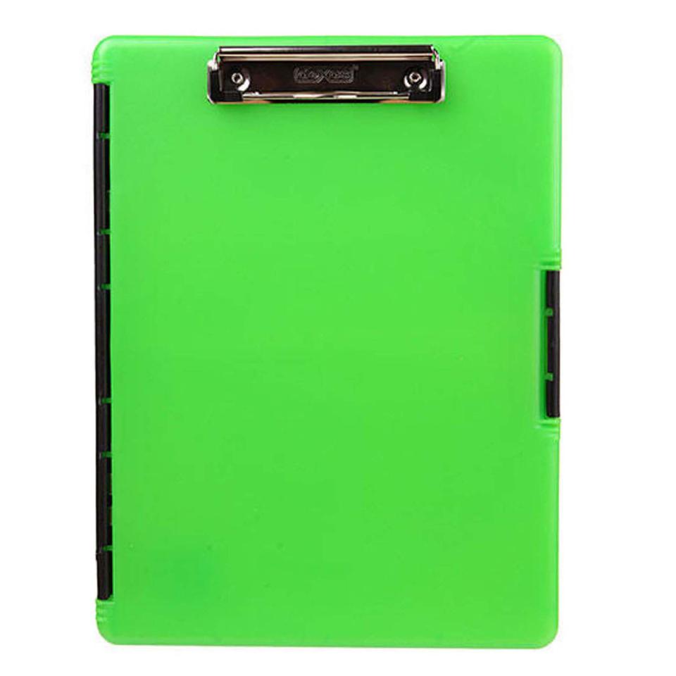Dexas Slimcase 2 Side Open Storage Clipboard A4 Neon Green Image